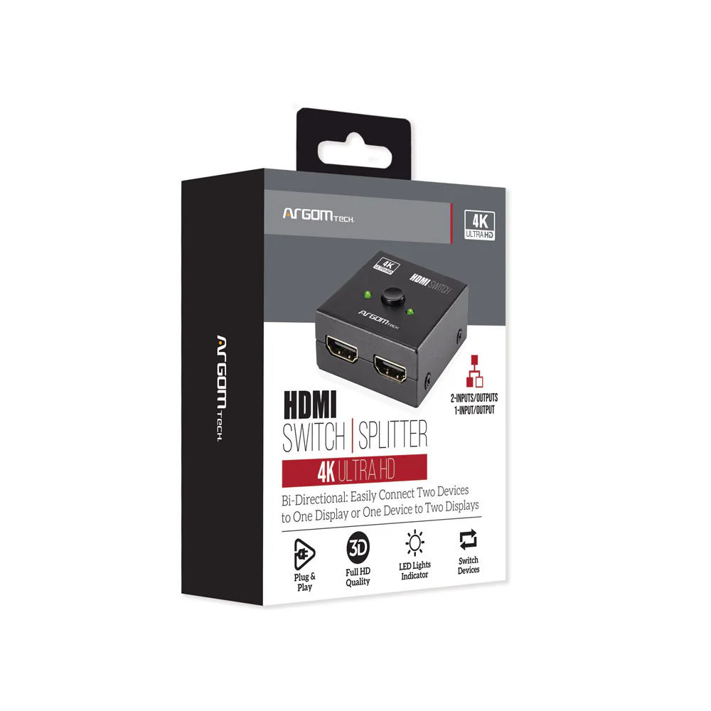 Divisor y conmutador HDMI bidireccional 2 en 1