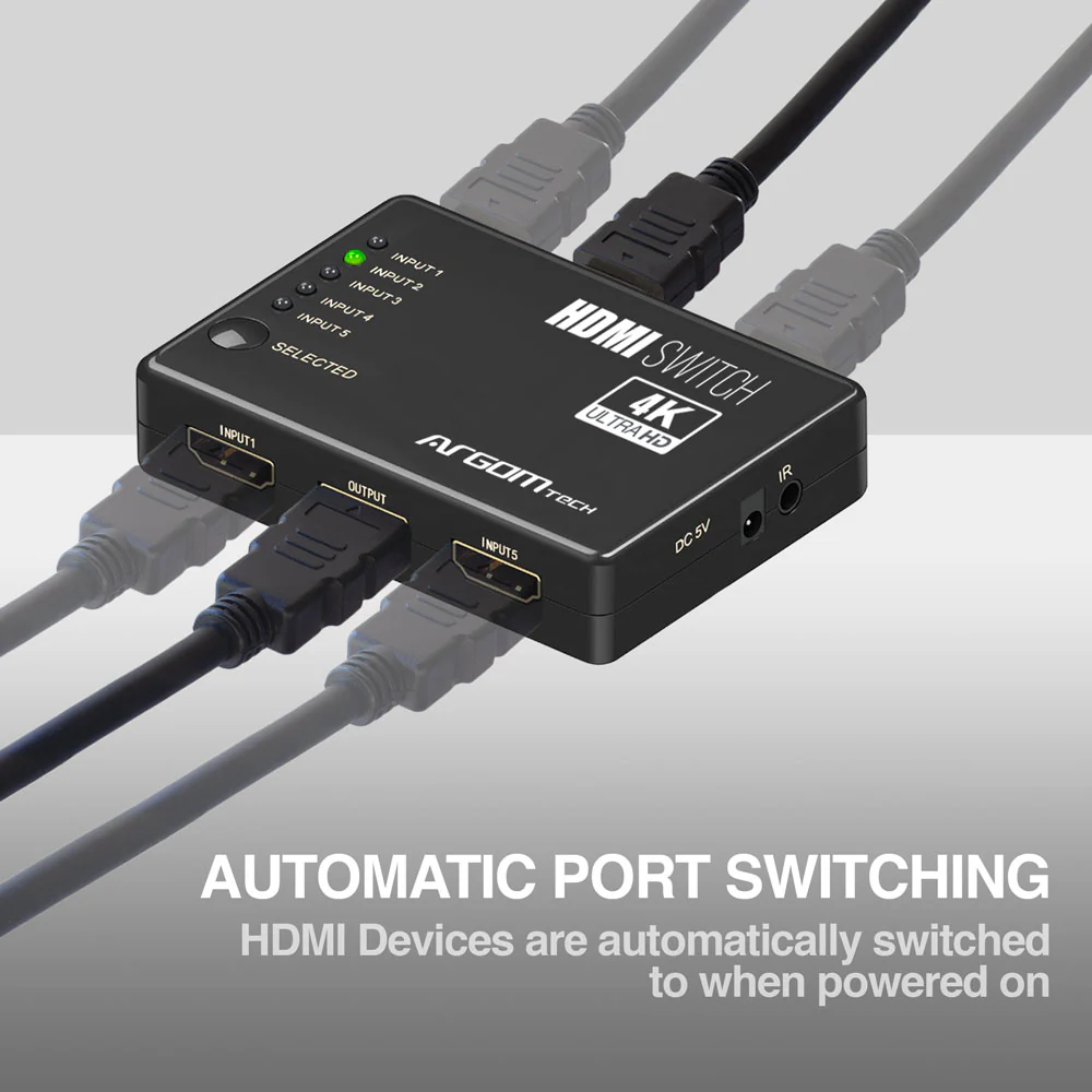 Conmutador HDMI de 5 puertos ARGOM - Imagen 2