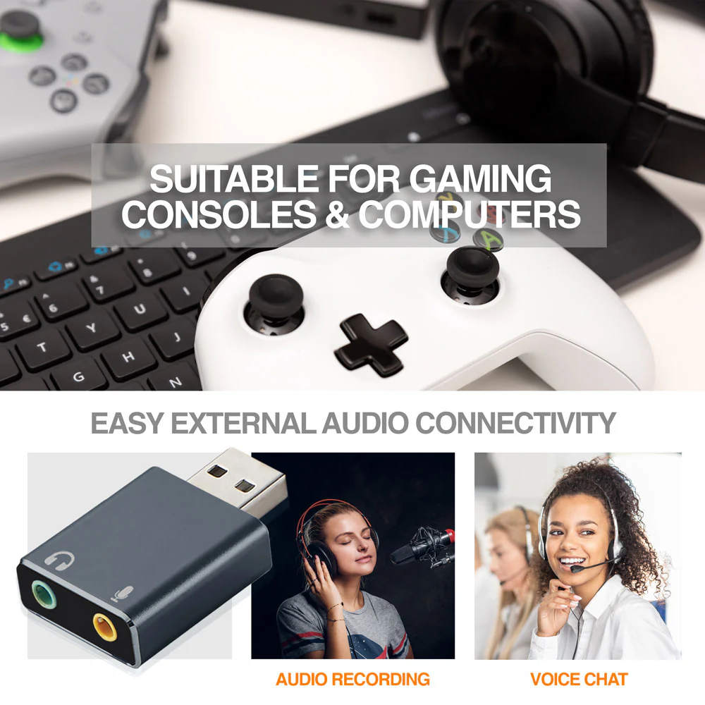 Adaptador de cable de sonido estéreo USB 2.0 - Imagen 3