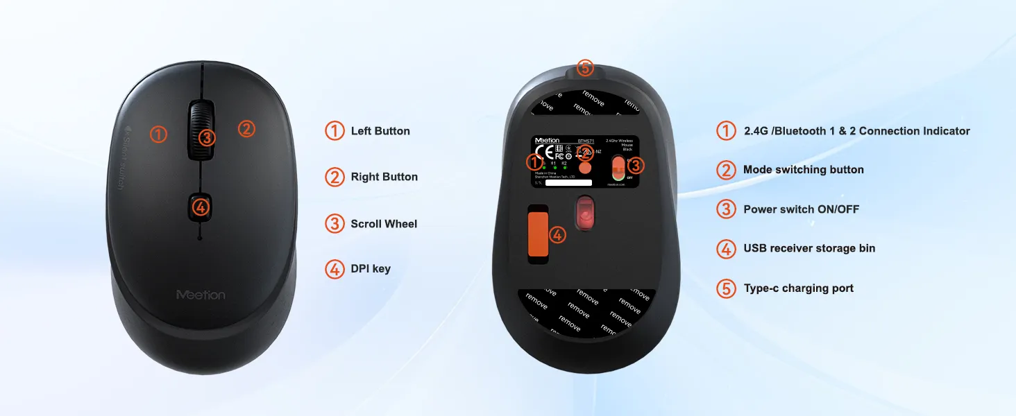 Mouse inalámbrico de doble modo ultra silencioso - Imagen 2