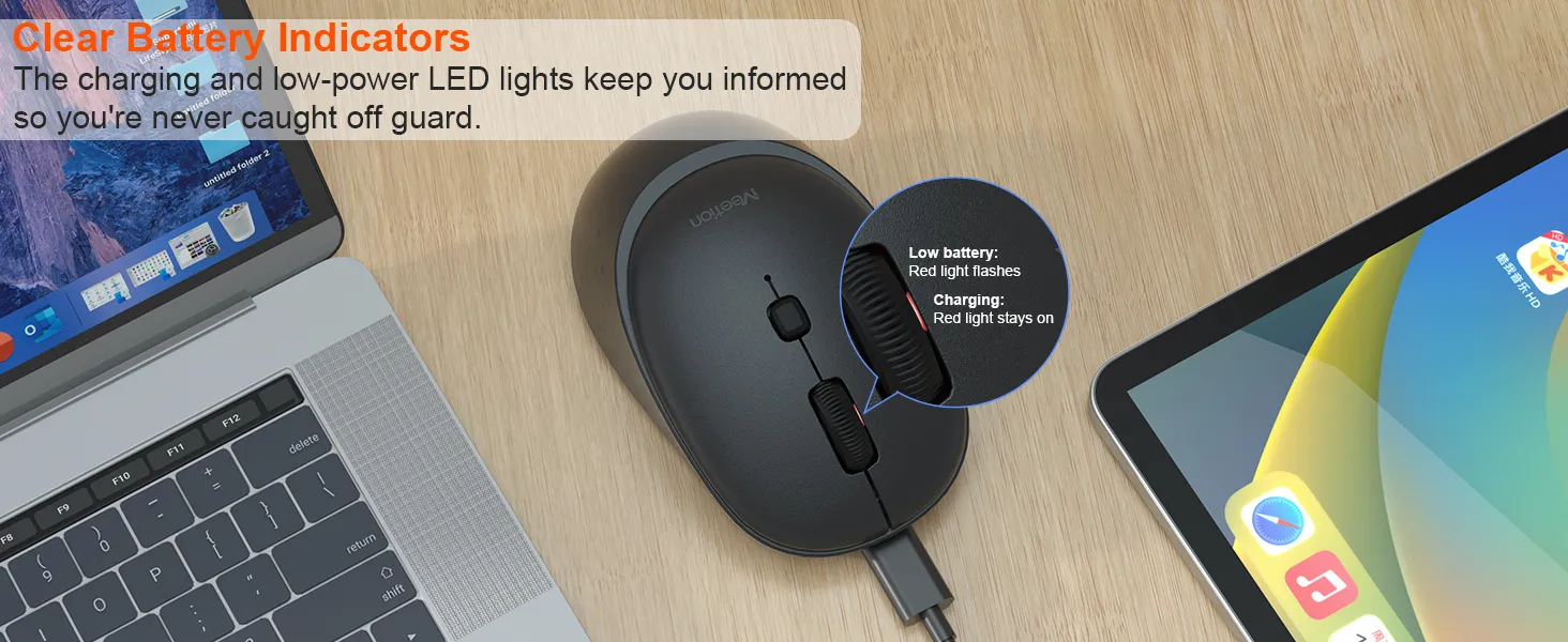 Mouse inalámbrico de doble modo ultra silencioso - Imagen 3
