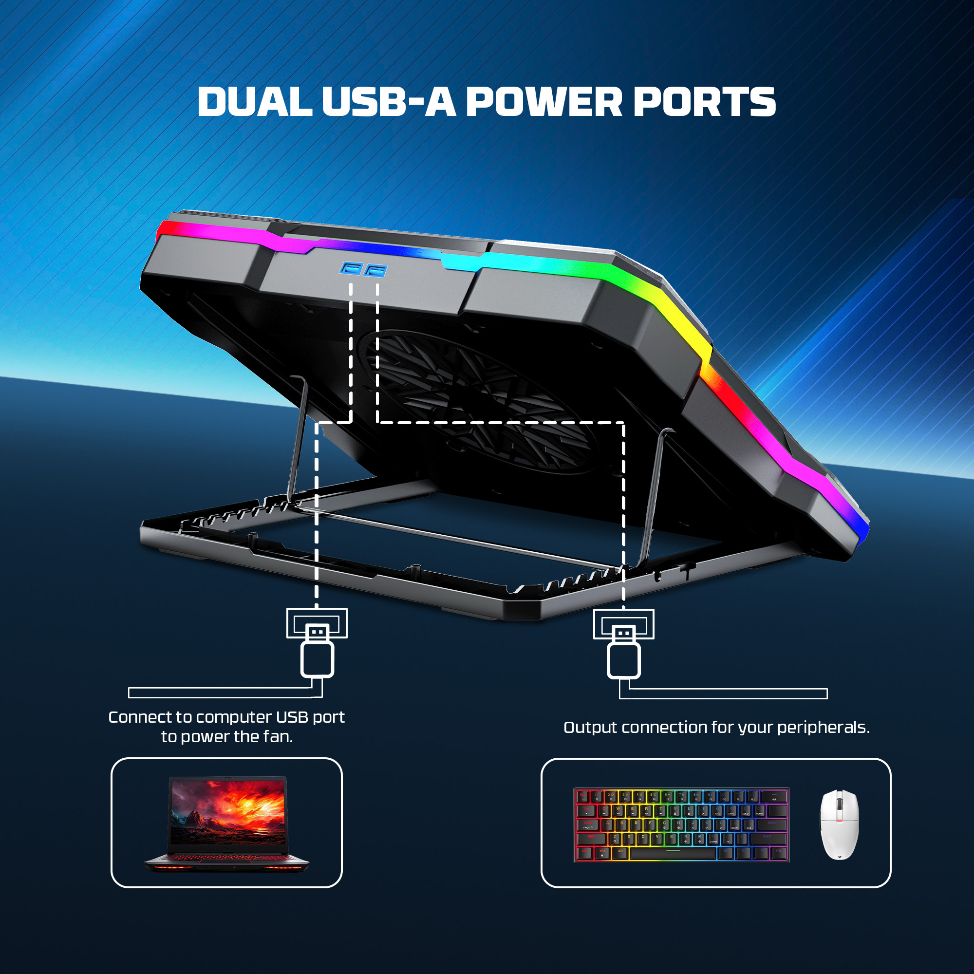 COOLING PAD NC22 CON RGB FANTECH  - Imagen 2