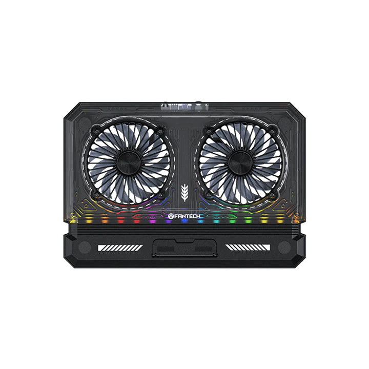 Fantech NC21 Cooler para Laptop 14?–15.6? LED – Base con 2 Ventiladores, USB-C y Soporte Celular