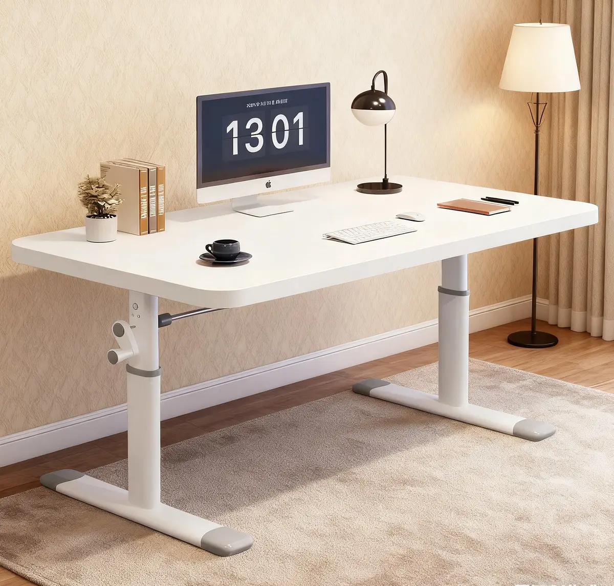 Mesa  con altura ajustable en color Blanco